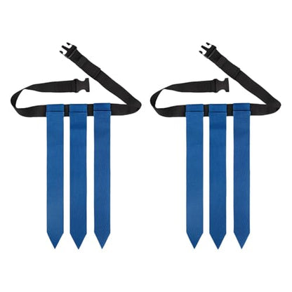 2Pcs Flag Football Belts Flag Football Set with Flags Rugby Waist Flag for Football - color: Blue