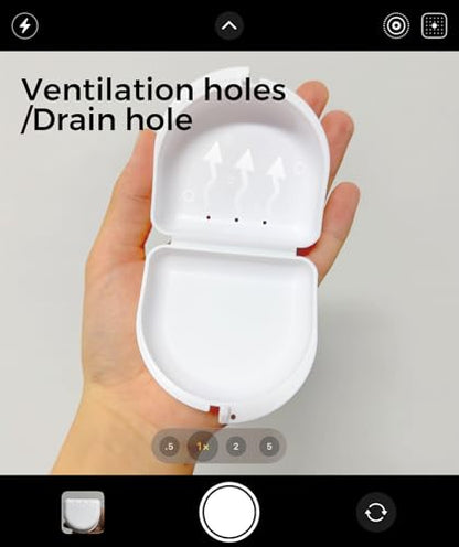 HEMILAB Retainer Case, Compatible with Invisalign, Aligner Case with Vent Holes, White