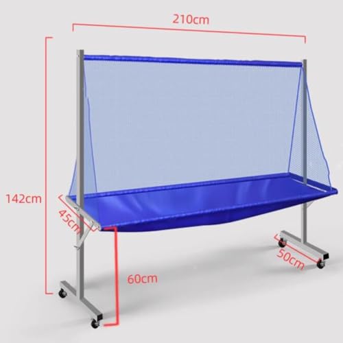 Table Tennis Ball Catch Net Table Tennis Nets, Movable Ping Pong Practice Net Multi-Ball Rack Nets for Multi-Ball Drills Or Robot Serve Launcher Practice Recreational A,Blue-a-210x50x142cm - size: a