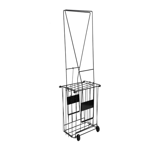 Portable Tennis with Rolling Casters, Foldable Iron Frame & Handle for Effortless Pickup - Multisport Ball Collector for Court & Training