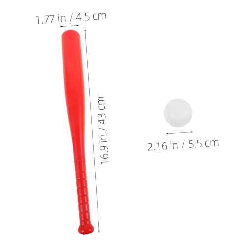Luxshiny 2 Sets Baseball Bat Lightweight Soft Plastic Baseball for Outdoor Training and Parent Activities in Red and Green