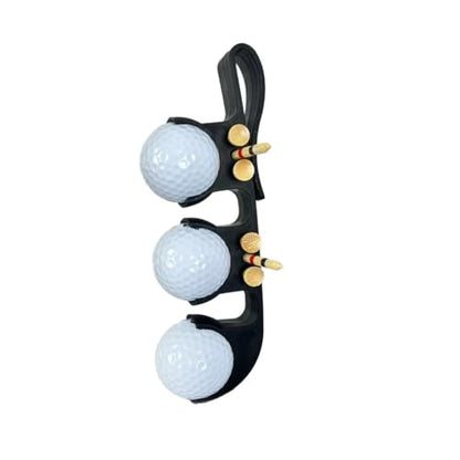 Golf Ball Bag Holder Golf Tee Keeper 2 in 1 Ball Case for 3 Balls Holder Case Carry Bag Belt Accessories for Club Bags Balls Keeper Tee Storage