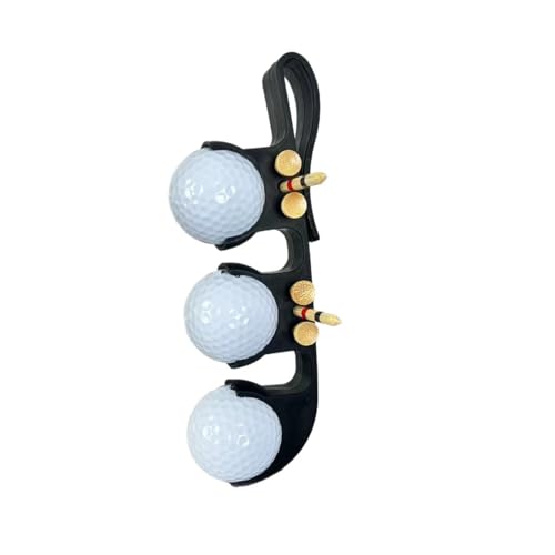 Golf Ball Bag Holder Golf Tee Keeper 2 in 1 Ball Case for 3 Balls Holder Case Carry Bag Belt Accessories for Club Bags Balls Keeper Tee Storage