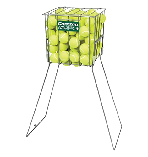 Gamma BallHopper Hi Rise w/Wheels, Multiple Colors, Durable and Convenient Tennis & Pickleball Hoppers, Padel, Portable Design - color: Silver, size: 110