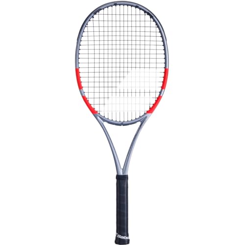 Babolat Pure Strike 100 16x20 4th Gen Tennis Racquet (Carbon Grey) - Strung with 16g Babolat Syn Gut at Mid-Range Tension - color: Black String, size: 4 3/8" Grip