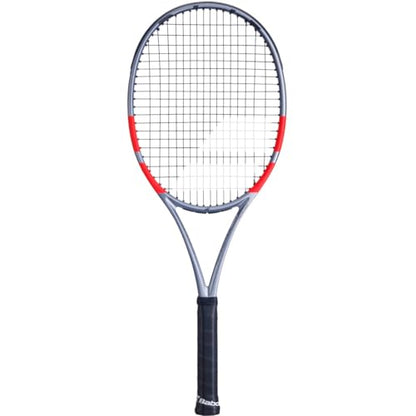 Babolat Pure Strike 100 16x20 4th Gen Tennis Racquet (Carbon Grey) - Strung with 16g Babolat Syn Gut at Mid-Range Tension - color: White String, size: 4 3/8" Grip