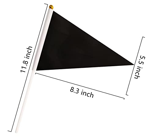 50 Pack Black Pennant Small Mini Flags On Sticks,Hand Held Solid Black Pennant DIY Graffiti Flag,Party Events Celebration,School,Grand Opening,Kids Birthday,Sports Clubs,Flower Pot - color: Black