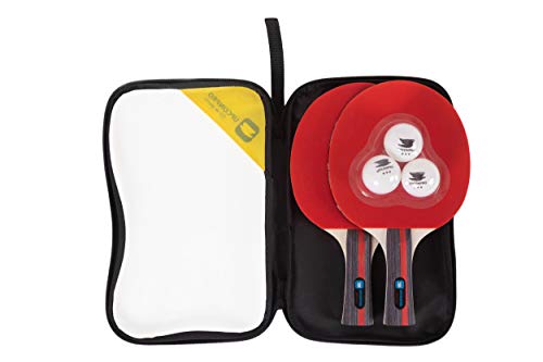 Professional Ping Pong Paddle Set - 2 Pack Premium Table Tennis Racket Set, 3 Professional Game Balls, Training Recreational Racquet Kit, Durable Handle Sturdy Rubber, Portable Carry Case Bag