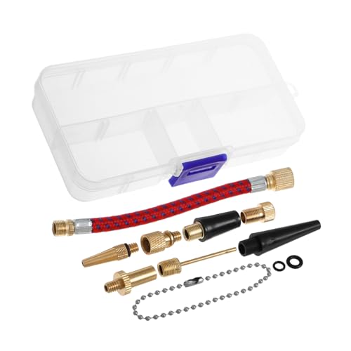 STOBAZA Bike Valve Adapter Replacement Kit Pump Needles Inflation Gauge for Sports Balls