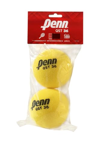 Penn QST 36 Tennis Balls - Youth Foam Red Tennis Balls for Beginners - size: 2.57", style: 2-Ball Polybag