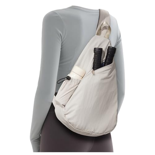 Pickleball Bag,Pickleball Bags for Women Men,Gym Bag,Protable Sling Backpack Fits 2 Paddles - color: A-Beige