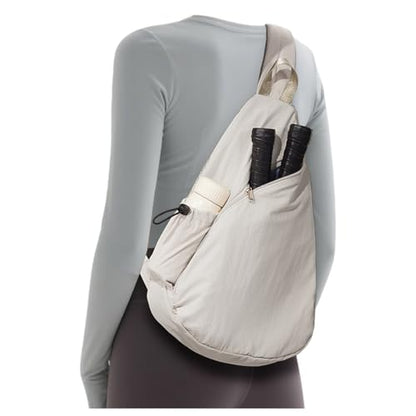 Pickleball Bag,Pickleball Bags for Women Men,Gym Bag,Protable Sling Backpack Fits 2 Paddles - color: A-Beige