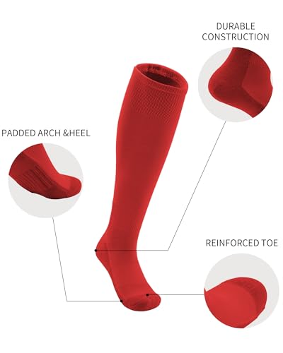 QBK Toddler Baseball Socks And Belt Youth Softball Tee Ball Combo Set for Boy Girl (2 Pairs of Socks & 1 Belt) - color: Red, size: 2-4T