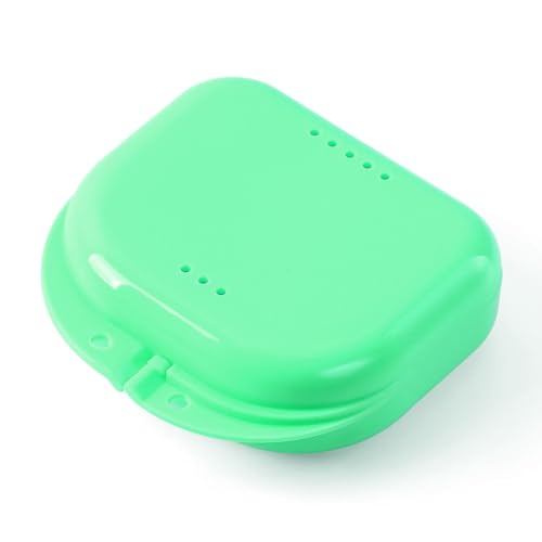 JMU Retainer Case with Vent Holes, Mouth Guard Case Dental Storage Container, Lime Green - color: Lime Green