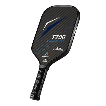 Pickleball Paddle,Pickleball Paddles-3K Raw Carbon Fiber Pickle Ball Paddle Surface with Great Grit & Spin,T700 Pickleball Racket with Excellent Power,Control and Balance,USAPA Approved - color: Black Blue