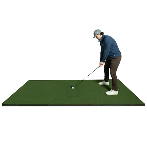 The Indoor Golf Shop SIGPRO Softy Golf Mat - Professional-Grade Practice Mat - Realistic Fairway Feel - Real Tee Capable, Replaceable Hitting Strip, Thick Cushioning & Joint-Friendly Design - size: 4' x 10'