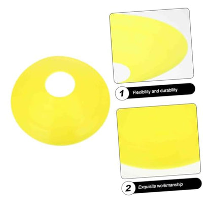 GALPADA 14pcs Yellow Soccer Training Disc Cones Multi-Function Agility Markers Football Coaching Supply for Outdoor Practice