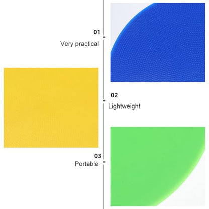 Happyyami 8pcs Reusable Stadium Landmark Disc Markers for Sports Training Non-Slip Flat Sign Markers Red Blue Yellow Green for Soccer Basketball Hockey Drills