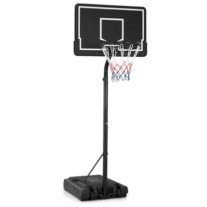 Goplus Portable Outdoor Basketball Hoop, 6.9-8.5 FT Adjustable Basketball Goal System w/Fillable Base, Shatterproof PC Backboard, Transport Wheels for Kids Teens Youth in Backyard Driveway Indoor