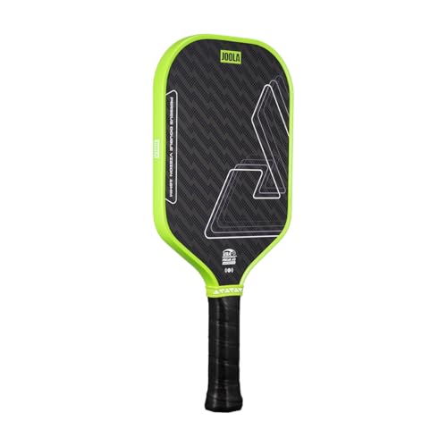 JOOLA Double Vision 16mm Pickleball Paddle - Signature and Standard Shape - Aramid Surface for Softer Responsive Touch - SK Film for Reduce Vibration - USAP Approved - NFC Chip Enabled - color: Surge Green, size: Perseus