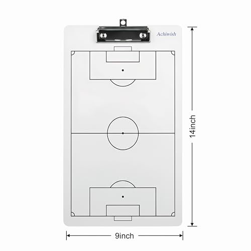 Soccer Coaching Board, Professional Soccer Tactics Board for Coaches, Portable Dry-Erase Soccer Whiteboard for Tactical Diagrams and Game Analysis