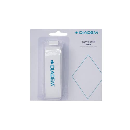 Diadem Comfort Max Replacement Grip | Tennis Racket Grip Tape | Strong Adhesive, Long Lasting Comfort, Non Woven Polyurethane | 2 mm Thickness - color: White