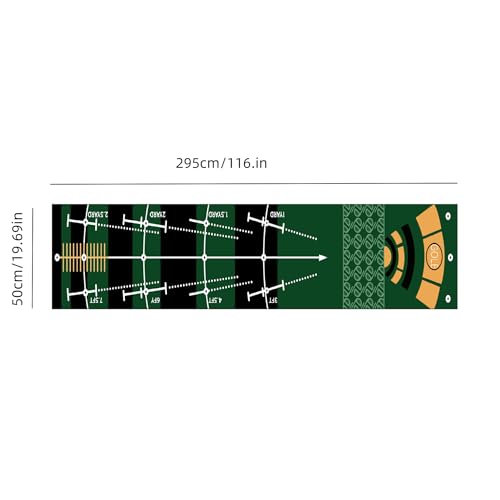 1 Piece Golf Putting Practice mat, Size is 19.69 inches x 116 inches, Portable Washable Non-Slip Folding Putting mat, Suitable for Home, Office, Outdoor use, Party Team Building Activities.