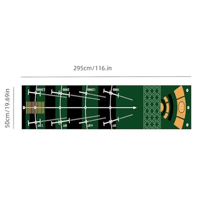 1 Piece Golf Putting Practice mat, Size is 19.69 inches x 116 inches, Portable Washable Non-Slip Folding Putting mat, Suitable for Home, Office, Outdoor use, Party Team Building Activities.