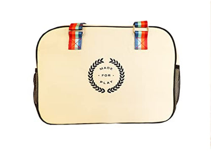 Pickleball Bag - Sports Bag For Gear, Gym Essentials - Adjustable Strap, Mesh Pockets, Pickleball Paddle Compartment With Cover - Stylish Retro Look - 20x8x12" - color: Four Stripes