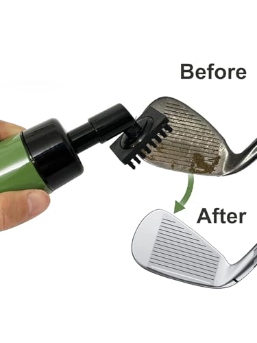 Aluminum Carabiner Non-Slip Handle Magnetic Lock Buckle, Golf Club Brush Club Groove Cleaner with Water Bottle & Spray