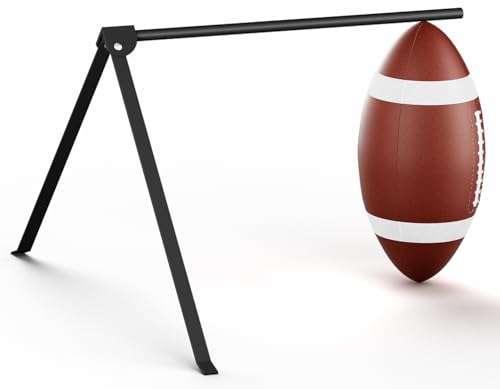 Football Kicking Tee Stand, Portable Field Goal Kicking Holder for Adult & Youth, Pro Metal Place Kickoff Training Practice Stand Equipment Compatible with All Ball Sizes, Black, 1 Pack
