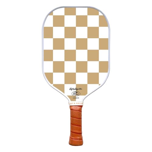Officially Licensed Pickleball Paddle - USA Pickleball Association Approved Racket - Lightweight Honeycomb Core, Carbon Fiber Exterior, Premium Leather Grip for Comfort - color: The Dink