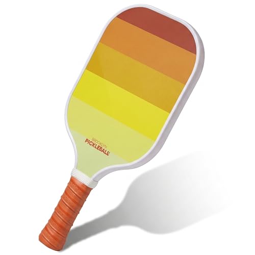 – Carbon Fiber Pickleball Paddles – USAPA Approved, Honeycomb Core, Cushioned Grip, Lightweight Design – Single Paddles & Paddle Sets - color: Yellow Sunset - Single Paddle
