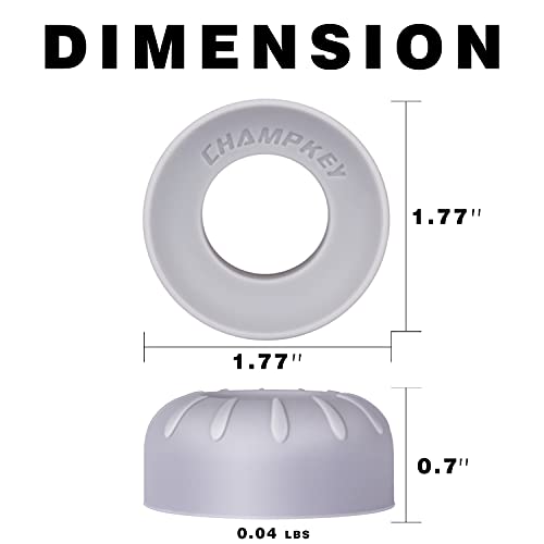 CHAMPKEY Premium Choke Up Rings 4 Pack | Reduced Hands Pain and Pressure Baseball Rings | Ideal for Baseball, Softball and Tee Ball Bat - color: Grey
