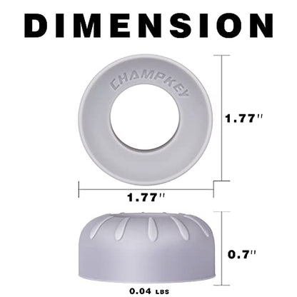 CHAMPKEY Premium Choke Up Rings 4 Pack | Reduced Hands Pain and Pressure Baseball Rings | Ideal for Baseball, Softball and Tee Ball Bat - color: Grey