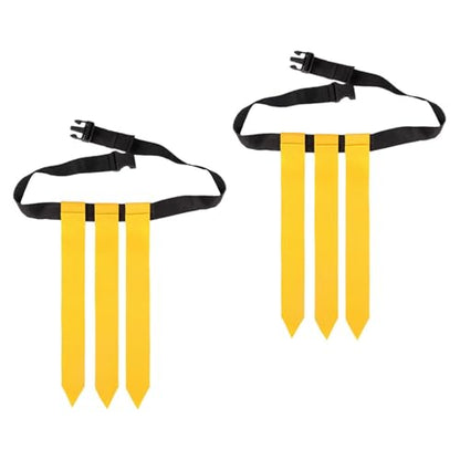 2Pcs Flag Football Belts Flag Football Set with Flags Rugby Waist Flag for Football - color: Yellow