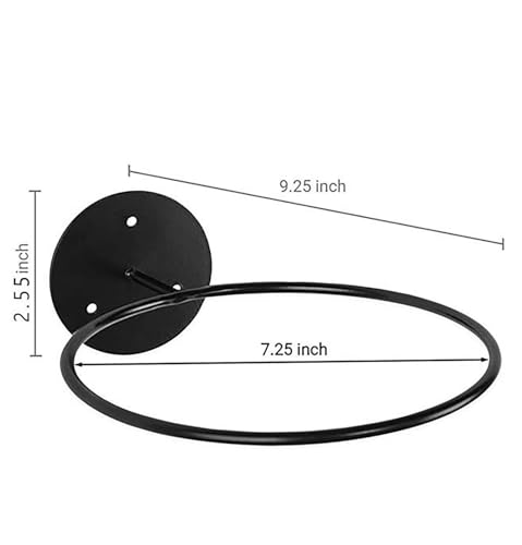 2 Pack Basketball Storage Rack, 7.5 Inch Diameter Alloy Wall Mounted Black Basketball Holder for Sports
