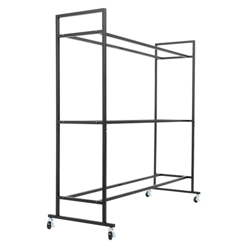 Rolling Medicine Ball Rack, 3-Tier Storage Cart Storage Stand with Handle and 4 Locking Wheels, for Home Gym and Studio, Black