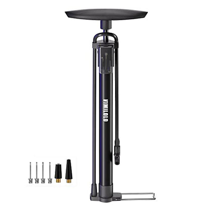 Bike Floor Pump, Bicycle Pump with Dual Presta & Schrader Valve Head, High Pressure Bicycle Tire Inflator, Portable Hand Air Pump for Road & Mountain Bikes, Strollers and Balls - style: Portable/No Gauge