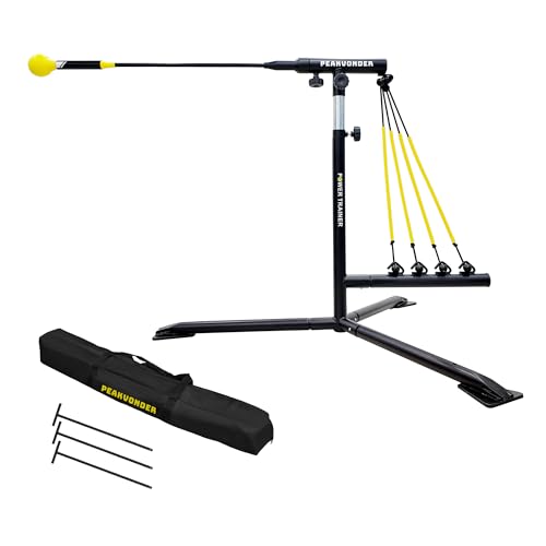 Baseball Softball Training Equipment,Baseball Softabll Hitting Trainer,Baseball Swing Trainer with 4 Power Bands, Improve Hand-Eye Coordination, Swing Mechanics, and Hitting Performance