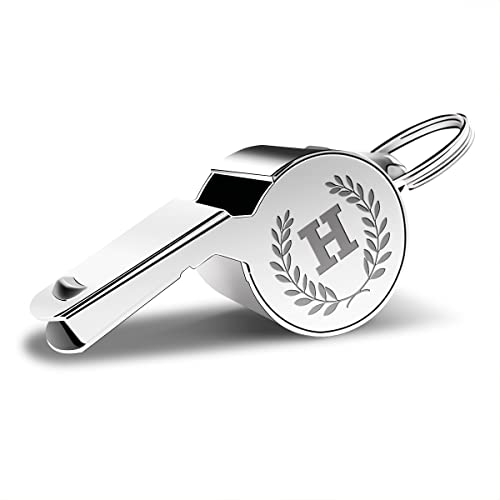 fkovcdy Initial Coach Gifts, Whistle for Coaches, Whistle Emergency, Thank You Coach Gifts, Personalized Monogram Coaches Whistle - color: The letter H