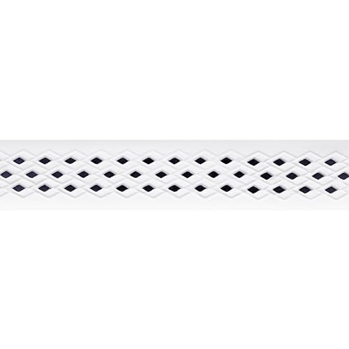 No-Sweat Diamond Grip for Pickleball Paddles, Tennis, Racquetball - color: White w/ Black Underlay, size: 1-Pack