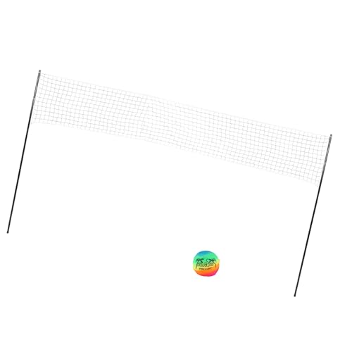 Portable Volleyball Set, Professional Outdoor Beach Volleyball Net System, Complete with Steel Poles No Sag Design, Includes Ball Pump Net for Backyard Camping