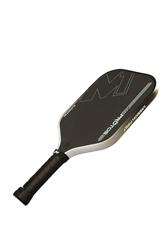 M1 Pickleball Paddles: USAP and PBCor.43 Approved, 16 MM, Elongated, Thermoformed, T700 Raw Carbon Fiber, Strong Power, Control, and Spin, Superior Paddle - color: White And Black