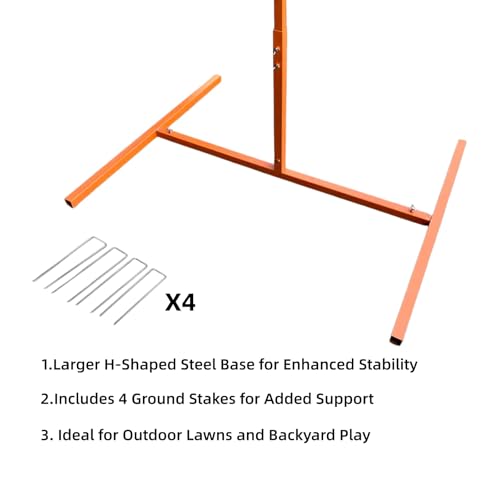 Adjustable Steel Football Goal Post Set with Football & Pump, Backyard Field Goal Uprights for Kids & Adults Rust-Resistant Outdoor Football Training Equipment