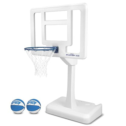 GoSports Splash Hoop Elite - Adjustable Height or Fixed Post - Pool Hoop Basketball Game with Water Weighted Base, Regulation Steel Rim and 2 Pool Basketballs - color: Elite Adjustable - White