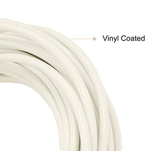 Aoneky 47ft 1/4 Inch Stainless Steel Tennis Net Cable, 800lb Break Strength Headline Wire with Vinyl Coating, Replacement Top Cable for Standard 42ft Doubles Tennis Nets