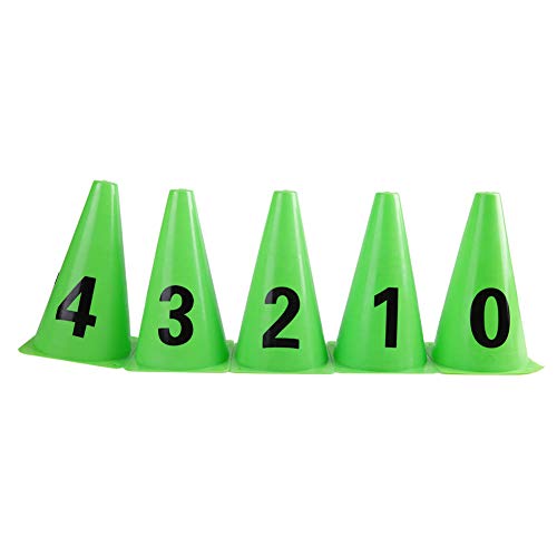 HERCHR Soccer Cones,10Pcs Disc Soccer Sport Agility Cones Training Field Marker Number 0-9 Football Barriers Marker for Basketball Coaching Practice Equipment
