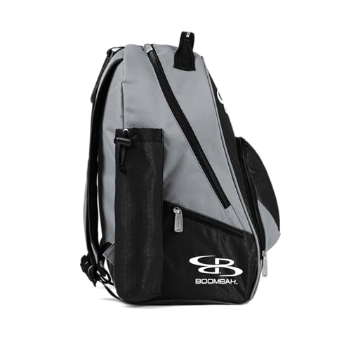 Boombah Tyro Baseball/Softball Bat Backpack - 20" x 15" x 10" - Holds 2 Bats up to Barrel Size of 2-5/8" - color: Gray/Black_C23