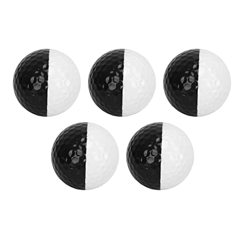 5 Pack Dual Color Training Sphere, Indoor Putting Ball Synthetic Resin Practice Ball Black White Double Layer for Home Hotel Putting Green Exercise
